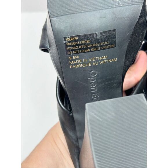 Open Edit Platform Sandals Size 9.5 Black Square Open Toe Knotted Heels - Picture 8 of 9